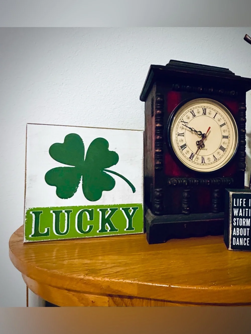 Lucky Shamrock St. Patrick’s Day Wood Sign Dorm Decor Cottagecore Farmhouse